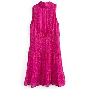 Eliza J Hot Pink Halter Fit & Flare Sleeveless Open back Mini Dress 8 Med